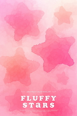 PSD 별 분홍색 백그라운드 일러스트 수채화 사람없음 키치 국내일러스트 자연요소 컬러 컨셉 파일형식