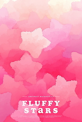 PSD 별 분홍색 백그라운드 일러스트 수채화 사람없음 키치 국내일러스트 자연요소 컬러 컨셉 파일형식