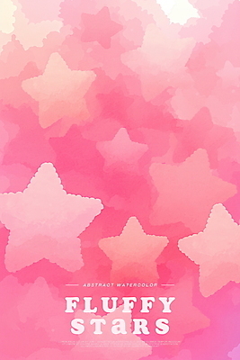 PSD 별 분홍색 백그라운드 일러스트 수채화 사람없음 키치 국내일러스트 자연요소 컬러 컨셉 파일형식