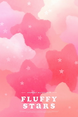 PSD 별 분홍색 백그라운드 일러스트 수채화 사람없음 키치 국내일러스트 자연요소 컬러 컨셉 파일형식