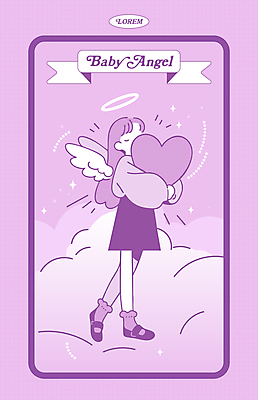 전신 구름 여자 어린이 날개 일러스트 안기 발렌타인데이 사랑 한명 소녀 반짝임 귀여움 보라색 하트 큐피드 수호천사 소녀한명만 국내일러스트 천사링 AI파일 자연요소 모양 1 감정 컬러 컨셉 모션 데이이벤트 천사 사람 여자한명만 소녀만 파일형식 벡터