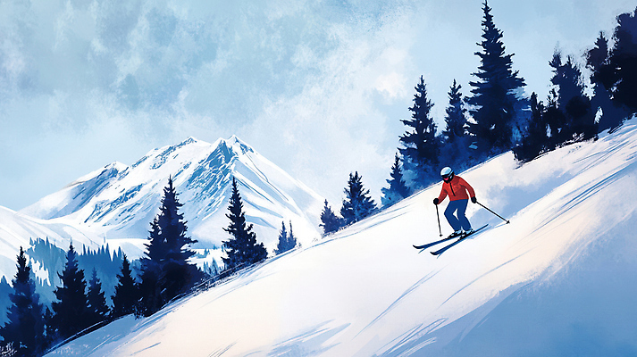 JPG 전신 나무 남자 설경 겨울 일러스트 자연 한명 풍경 성인 취미 레포츠 운동 숲속 헬멧 폴 성인남자한명만 스키타기 설산 국내일러스트 AI일러스트 AI콘텐츠 식물 1 계절 레저 스키 산 건강 사람 숲 보호장비 생태계 스키용품 남자한명만 성인남자만 파일형식