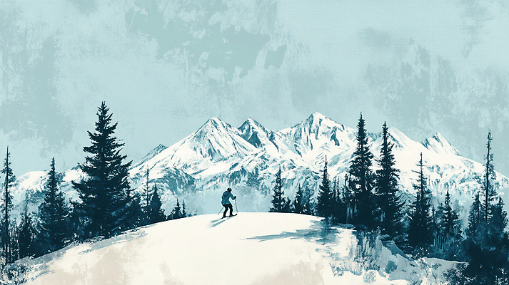 JPG 전신 나무 남자 설경 겨울 일러스트 자연 한명 풍경 성인 취미 레포츠 운동 숲속 헬멧 폴 성인남자한명만 스키타기 설산 국내일러스트 AI일러스트 AI콘텐츠 식물 1 계절 레저 스키 산 건강 사람 숲 보호장비 생태계 스키용품 남자한명만 성인남자만 파일형식