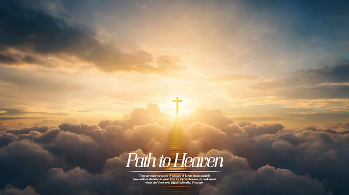 PSD 구름 편집이미지 기독교 십자가 하늘 사람없음 빛 계단 노을 신비 신성 천국 이미지편집 자연요소 종교 컨셉 파일형식