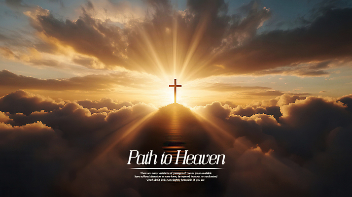 PSD 구름 편집이미지 기독교 십자가 하늘 사람없음 빛 계단 노을 신비 신성 천국 이미지편집 자연요소 종교 컨셉 파일형식
