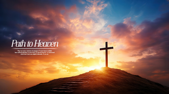 PSD 구름 편집이미지 기독교 십자가 하늘 사람없음 빛 노을 신비 언덕 신성 천국 이미지편집 자연요소 종교 컨셉 파일형식