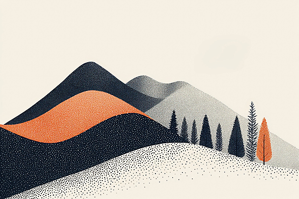 JPG 일러스트 산 풍경 사람없음 점묘화 국내일러스트 AI일러스트 AI콘텐츠 미술 파일형식