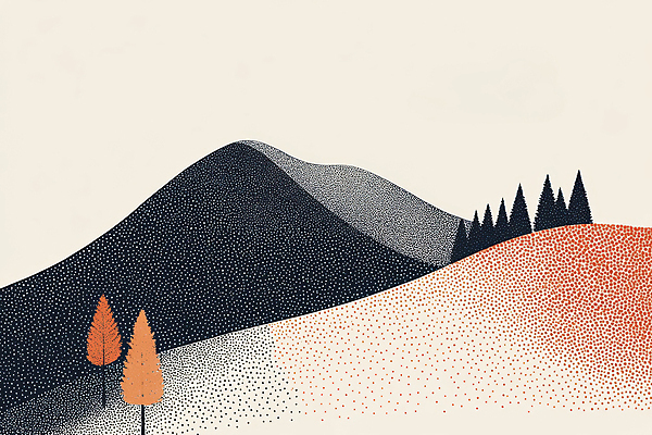 JPG 일러스트 산 풍경 사람없음 점묘화 국내일러스트 AI일러스트 AI콘텐츠 미술 파일형식