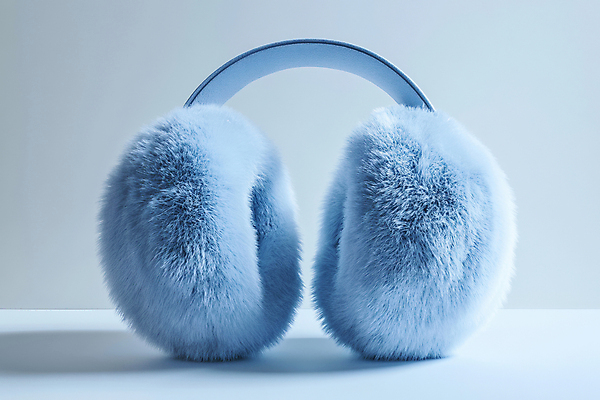 JPG 편집이미지 패션 하늘색 겨울 털 사람없음 디지털합성 귀마개 방한 편집실사 AI포토 AI콘텐츠 잡화 계절 파란색 추위 CG 파일형식