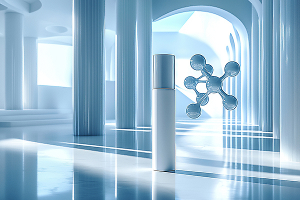 JPG 편집이미지 하늘색 기술 사람없음 화장품 기둥 디지털합성 광택 개발 안티에이징 화학구조 편집실사 AI컴퓨터그래픽 AI콘텐츠 건축 파란색 뷰티 화학 CG 파일형식