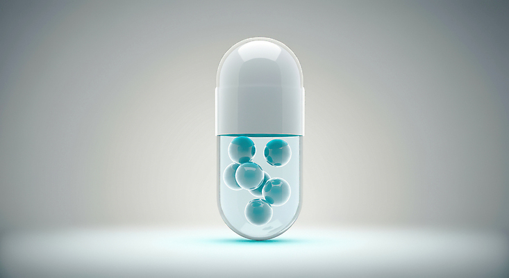 JPG 편집이미지 기술 실험 사람없음 파란색 알약 생명공학 디지털합성 광택 신약개발 편집실사 AI컴퓨터그래픽 AI콘텐츠 컬러 의학 약 CG 개발 파일형식 신약_의학