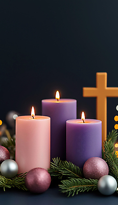 계절 기념일 종교 잎 크리스마스장식 종교건축 건물 공백 CG 파일형식 AI콘텐츠 사람없음 겨울 카피스페이스 기독교 천주교 십자가 기도 교회 크리스마스 초 보케 오너먼트 편집실사 JPG 편집이미지 봉헌 솔잎 AI포토