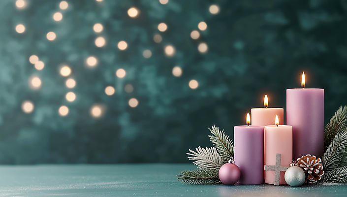 계절 기념일 종교 잎 크리스마스장식 종교건축 건물 공백 CG 파일형식 AI콘텐츠 사람없음 겨울 카피스페이스 기독교 천주교 십자가 기도 교회 크리스마스 초 보케 오너먼트 편집실사 JPG 편집이미지 봉헌 솔잎 AI포토