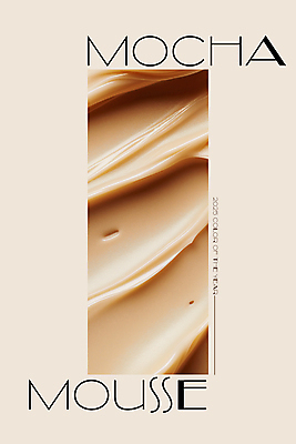 PSD 편집이미지 디자인 백그라운드 사람없음 뷰티 유행 화장품 크림 질감 부드러움 광택 스킨케어 베이지색 보습크림 2025년 트렌드컬러 이미지편집 모카무스 컬러 감각 연도 파일형식