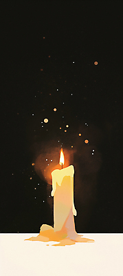 JPG 캠페인 일러스트 초 촛불 불꽃 사람없음 빛 노란색 검은색 희망 기도 사회 사회이슈 시위 이슈 촛불시위 추모 국내일러스트 AI일러스트 AI콘텐츠 감정 컬러 컨셉 불 공동체 파일형식