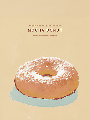 PSD 일러스트 페인팅 그림자 사람없음 갈색 유행 카페 도넛 슈가파우더 2025년 트렌드컬러 국내일러스트 2025트렌드 모카무스 컬러 디저트 상점 연도 파일형식