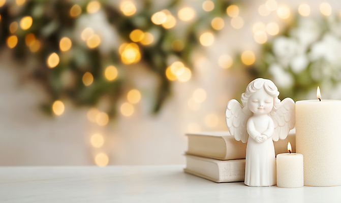 JPG 식물 편집이미지 기독교 촛불 사람없음 성경 천주교 기도 보케 베이지색 천사모양 천사상 편집실사 AI포토 AI콘텐츠 모양 종교 컬러 초 종교용품 조각상 CG 파일형식