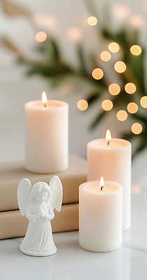 JPG 식물 편집이미지 기독교 촛불 사람없음 성경 천주교 기도 보케 베이지색 천사모양 천사상 편집실사 AI포토 AI콘텐츠 모양 종교 컬러 초 종교용품 조각상 CG 파일형식