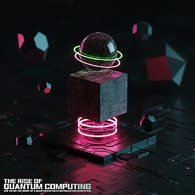 PSD 편집이미지 미래 사람없음 빛 검은색 어둠 과학기술 원형 큐브 입체 육면체 네온 전자회로 가상공간 공중부양 양자컴퓨터 사이버펑크 이미지편집 도형 컬러 컨셉 기술 컴퓨터 회로판 파일형식 SF