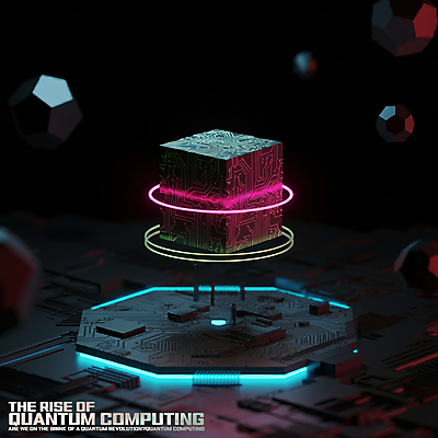 PSD 편집이미지 미래 사람없음 빛 반사 검은색 어둠 과학기술 큐브 입체 육면체 네온 전자회로 공중부양 양자컴퓨터 사이버펑크 이미지편집 도형 컬러 컨셉 기술 컴퓨터 회로판 파일형식 SF