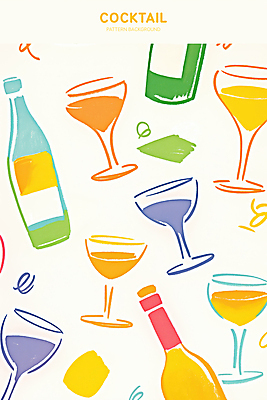 PSD 백그라운드 일러스트 술병 사람없음 칵테일 칵테일잔 트로피컬아트 국내일러스트 술잔 병_용기 주류 그림 파일형식