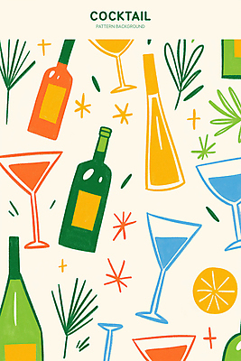 PSD 백그라운드 잎 일러스트 술병 사람없음 칵테일 레몬 칵테일잔 트로피컬아트 국내일러스트 식물 술잔 과일 병_용기 주류 그림 파일형식