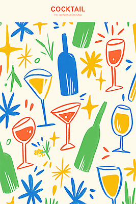 PSD 백그라운드 잎 와인잔 일러스트 술병 사람없음 반짝임 칵테일 칵테일잔 트로피컬아트 국내일러스트 식물 술잔 모션 병_용기 주류 그림 파일형식