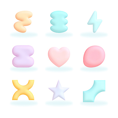 도형 PSD 편집이미지 별 추상 사람없음 세트 컬러풀 3D 하트 오브젝트 번개모양 파스텔톤 편집3D 자연요소 모양 컬러 무늬 번개 디지털합성 파일형식