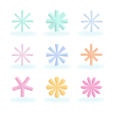 모양 도형 PSD 편집이미지 추상 사람없음 세트 컬러풀 3D 오브젝트 파스텔톤 편집3D 컬러 무늬 디지털합성 파일형식