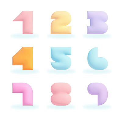 모양 도형 PSD 편집이미지 추상 사람없음 세트 컬러풀 숫자 3D 오브젝트 파스텔톤 편집3D 문자 컬러 무늬 디지털합성 파일형식