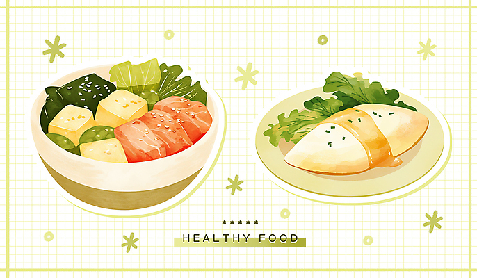 PSD 그릇 접시 일러스트 건강 사람없음 건강식 오믈렛 포케 국내일러스트 식기 음식 계란요리 파일형식