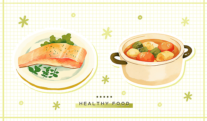 PSD 접시 일러스트 건강 사람없음 냄비 연어 스튜 건강식 연어스테이크 국내일러스트 식기 음식 어류 스테이크 솥 파일형식