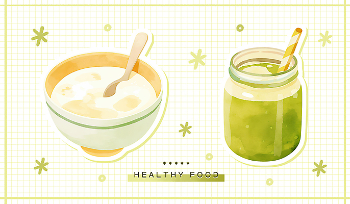 PSD 그릇 일러스트 건강 빨대 사람없음 숟가락 병 건강식 그릭요거트 그린스무디 국내일러스트 식기 음식 수저 요거트 스무디 파일형식