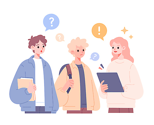 여자 교육 남자 말풍선 가방 일러스트 회의 대화 들기 상반신 성인 세명 반짝임 스터디 태블릿 물음표 느낌표 성인만 국내일러스트 AI파일 기호 잡화 비즈니스 모션 말하기 사람 전자제품 스마트기기 학습 파일형식 벡터