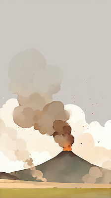 JPG 일러스트 불 사람없음 피해 연기 위험 자연재해 용암 화산폭발 국내일러스트 AI일러스트 AI콘텐츠 자연요소 컨셉 폭발 재해 화산 파일형식