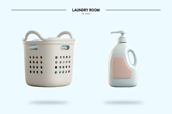 PSD 아이콘 사람없음 3D아이콘 3D 세제 오브젝트 빨래통 빨랫감 엘리먼트 편집3D 빨래 디지털합성 파일형식