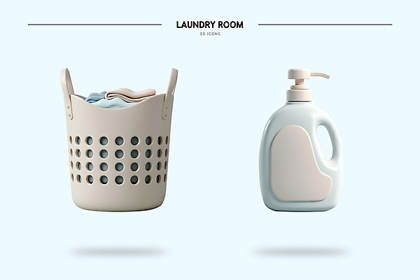 PSD 아이콘 사람없음 3D아이콘 3D 세제 오브젝트 빨래통 빨랫감 엘리먼트 편집3D 빨래 디지털합성 파일형식