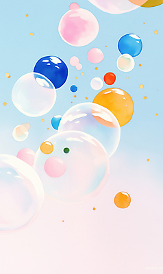 JPG 구름 분홍색 일러스트 하늘 사람없음 비눗방울 감성 몽환 국내일러스트 AI일러스트 AI콘텐츠 자연요소 컬러 컨셉 파일형식