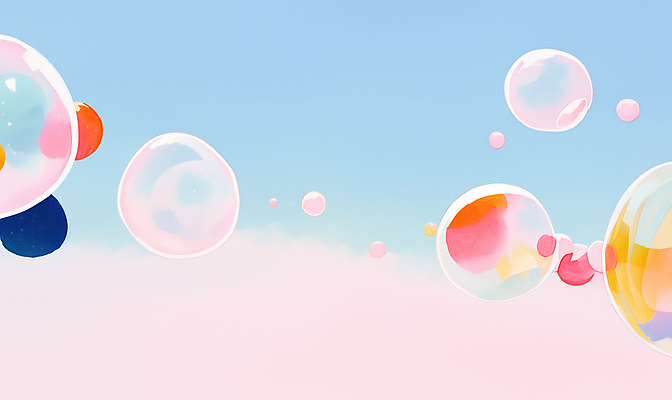 JPG 구름 분홍색 일러스트 하늘 사람없음 비눗방울 감성 몽환 국내일러스트 AI일러스트 AI콘텐츠 자연요소 컬러 컨셉 파일형식