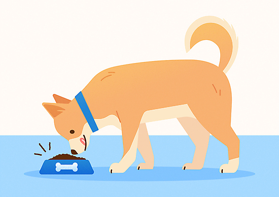 일러스트 사람없음 파란색 귀여움 강아지 먹기 개밥그릇 개사료 국내일러스트 AI파일 그릇 컬러 컨셉 모션 반려동물 개 먹이 애견용품 파일형식 벡터