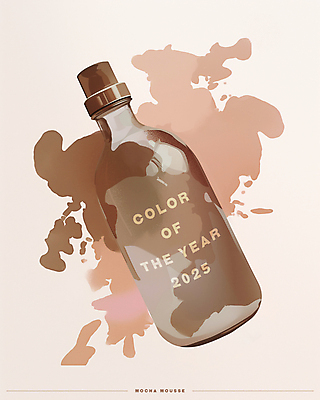 PSD 일러스트 유리병 수채화 잉크 사람없음 갈색 유행 오브젝트 번짐 감성 목업 2025년 트렌드컬러 국내일러스트 2025트렌드 모카무스 컬러 컨셉 병_용기 연도 파일형식 효과