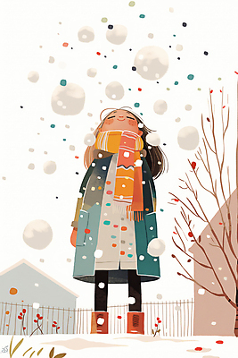 JPG 전신 여자 어린이 겨울 일러스트 주택 한명 서기 미소 소녀 눈감음 목도리 나뭇가지 눈뭉치 눈내림 소녀한명만 국내일러스트 AI일러스트 AI콘텐츠 나무 1 잡화 계절 모션 눈_날씨 표정 사람 건물 여자한명만 소녀만 파일형식