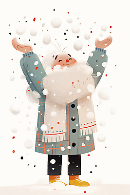 JPG 전신 여자 어린이 겨울 일러스트 한명 미소 소녀 손들기 목도리 만세 던지기 눈뭉치 소녀한명만 국내일러스트 AI일러스트 AI콘텐츠 1 잡화 계절 모션 표정 사람 여자한명만 소녀만 파일형식