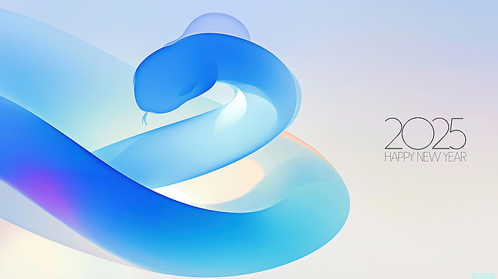 PSD 디자인 곡선 일러스트 사람없음 그래픽 파란색 뱀띠 해피뉴이어 홀로그램 2025년 을사년 국내일러스트 푸른뱀 선 컬러 새해인사 십이지신 뱀 연도 파일형식