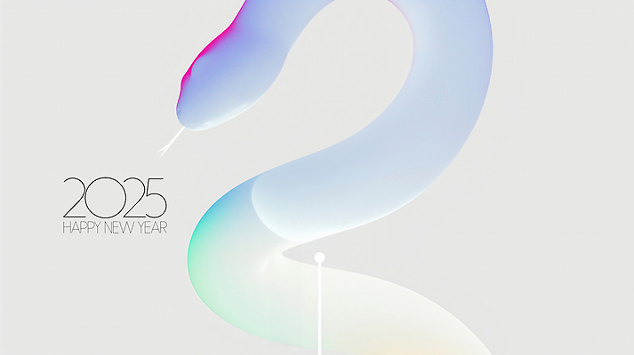 PSD 디자인 곡선 일러스트 사람없음 그래픽 뱀띠 해피뉴이어 홀로그램 2025년 을사년 국내일러스트 푸른뱀 선 새해인사 십이지신 뱀 연도 파일형식