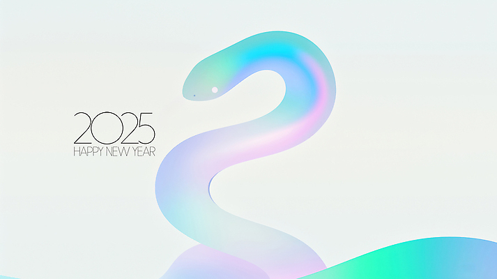PSD 디자인 곡선 일러스트 사람없음 그래픽 뱀띠 해피뉴이어 홀로그램 2025년 을사년 국내일러스트 푸른뱀 선 새해인사 십이지신 뱀 연도 파일형식