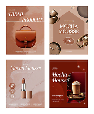 PSD 템플릿 식기 패션 포스터 음료 시계 웹템플릿 가방 사람없음 컵 뷰티 갈색 립스틱 전화기 라떼 배너세트 SNS배너 2025년 트렌드컬러 프로모션 이미지템플릿 모카무스 배너 잡화 커피 컬러 이벤트 세트 화장품 연도 파일형식