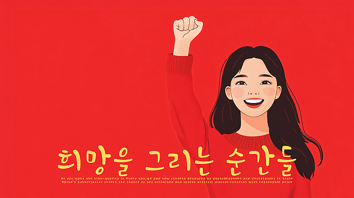 PSD 여자 행복 일러스트 응원 성공 한명 웃음 성인 빨간색 손들기 파이팅 희망 주먹 에너지 도전 긍정 성인여자한명만 국내일러스트 1 감정 컬러 컨셉 모션 표정 사람 여자한명만 성인여자만 파일형식