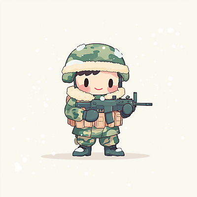 JPG 남자 일러스트 배낭 한명 서기 미소 들기 성인 군인 총 조끼 군복 군모 군장비 눈내림 성인남자한명만 일러캐릭터 AI일러스트 AI콘텐츠 직업 캐릭터 1 무기 유니폼 가방 모션 눈_날씨 표정 사람 외투 장비 군용 국군 남자한명만 성인남자만 파일형식