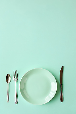 JPG 편집이미지 접시 포크 수저 사람없음 나이프 심플 민트색 편집실사 AI포토 AI콘텐츠 식기 컬러 칼 CG 파일형식